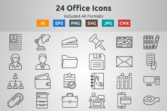 24 SEO Office Icons: A Versatile Resource for Designers and Professionals