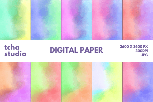 Abstract Watercolor Digital Papers 6: A Versatile Design Resource for Creative Professionals
