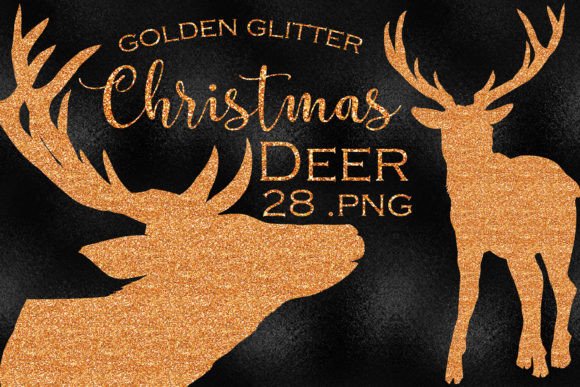 Christmas Gold Glitter Deer Graphics: A Versatile Design Asset for Creators and Entrepreneurs