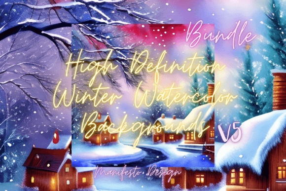 Enhance Your Digital Projects with Winter Watercolor Background V5