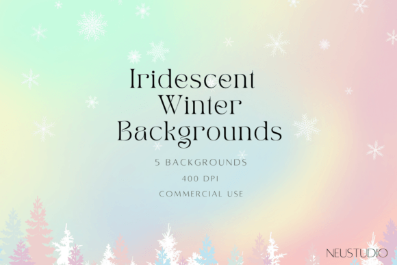Iridescent Winter Forest Background: A Versatile Design Element for Creative Projects
