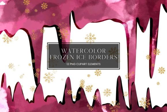 Pink Watercolour Icicle Border: A Modern Touch for Creative Projects