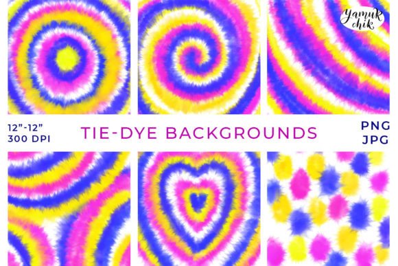 Tie Dye Sublimation Backgrounds Bundle