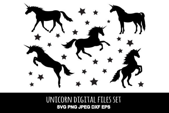Unicorn Silhouette File Set for Creative Projects