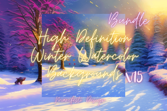 Winter Watercolor Background V15