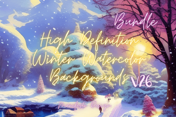 Winter Watercolor Background V26: Elevating Digital Design with Organic Texture and Strategic Use